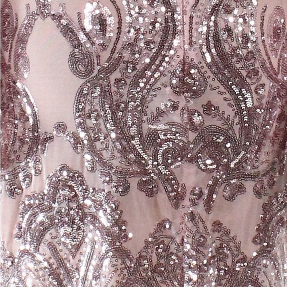 NWT Aqua Womens pale Pink Sequined Bell-Sleeve Off-Shoulder Cocktail dress (10) - Picture 13 of 13